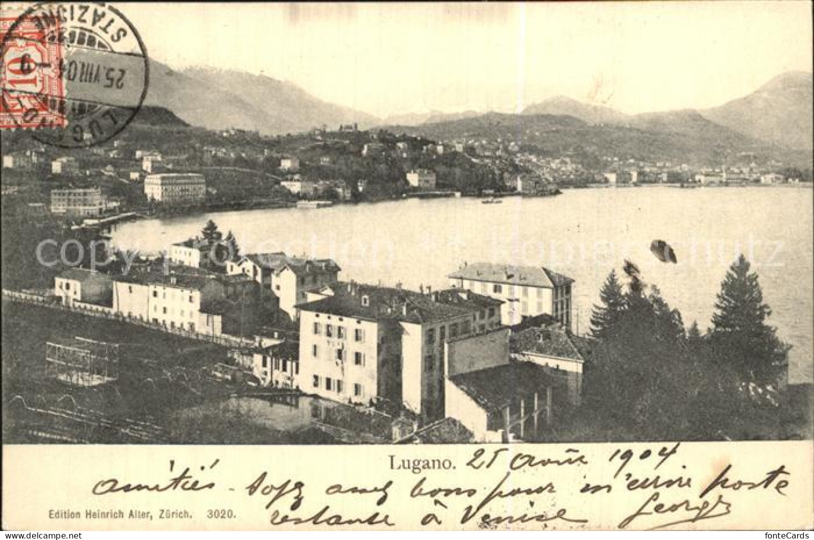 12585037 Lugano TI Panorama Luganersee Alpen Lugano TI - Sonstige & Ohne Zuordnung