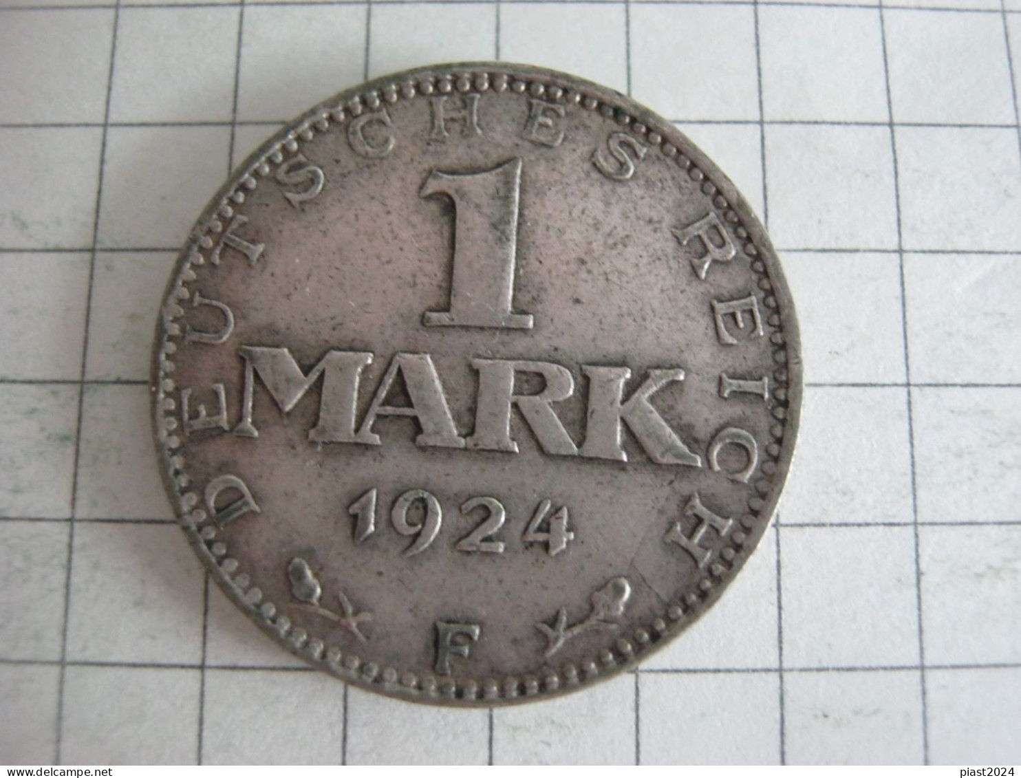 Germany 1 Mark 1924 F - 1 Mark & 1 Reichsmark