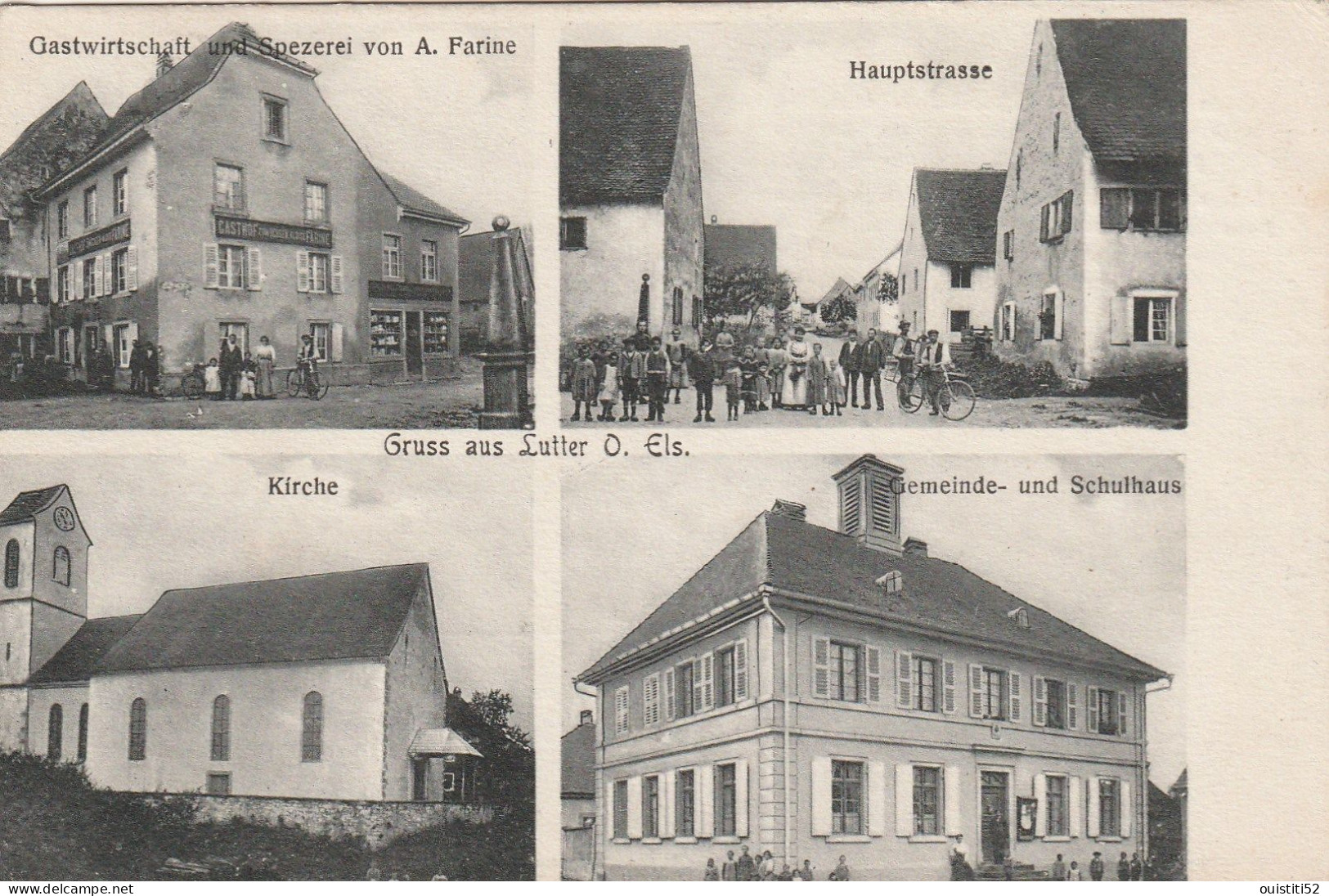 Gruss Souvenir Lutter Restaurant  ( Farine Aloise  Mairie  Kirche Eglise  Hauptstrasse ) Tres Animee ) - Autres & Non Classés