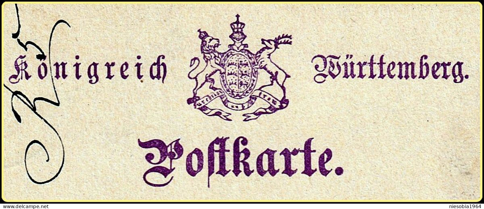 Vintage Postal Stationery 04/11/1886 Kingdom Of Württemberg Belle-Époque Postkarte Rottweil 1886 Königreich Württemberg - Postal  Stationery