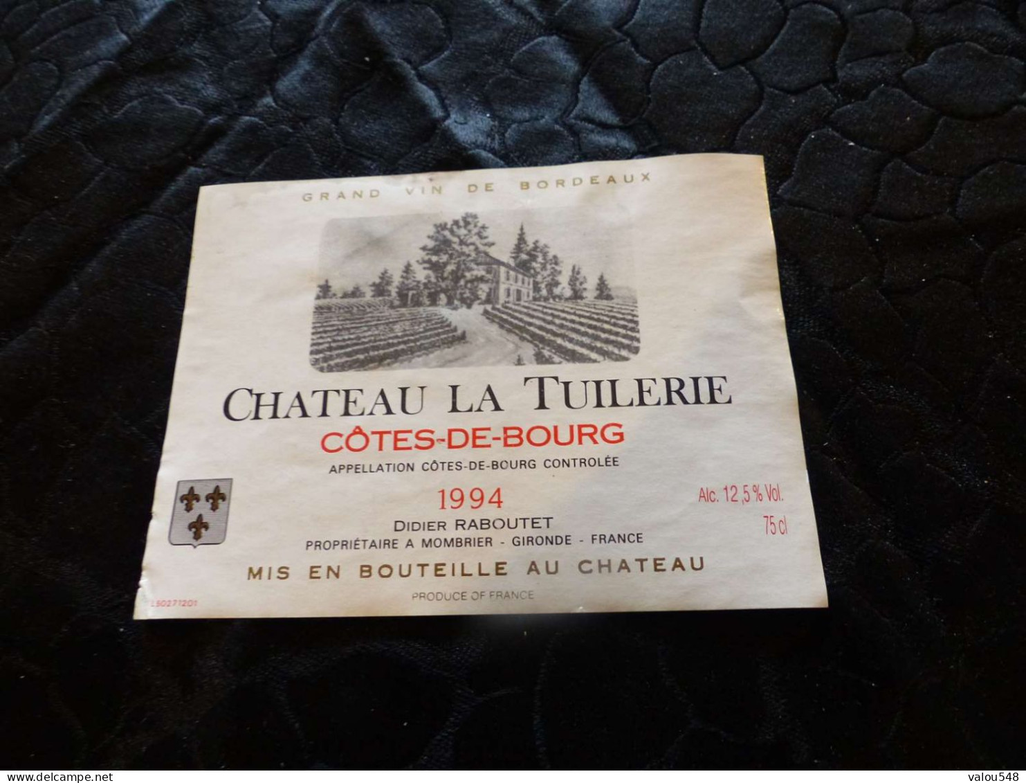 E-31 , Etiquette De Vin, Château La Tuilerie, Côtes De Bourg, 1994 - Bordeaux