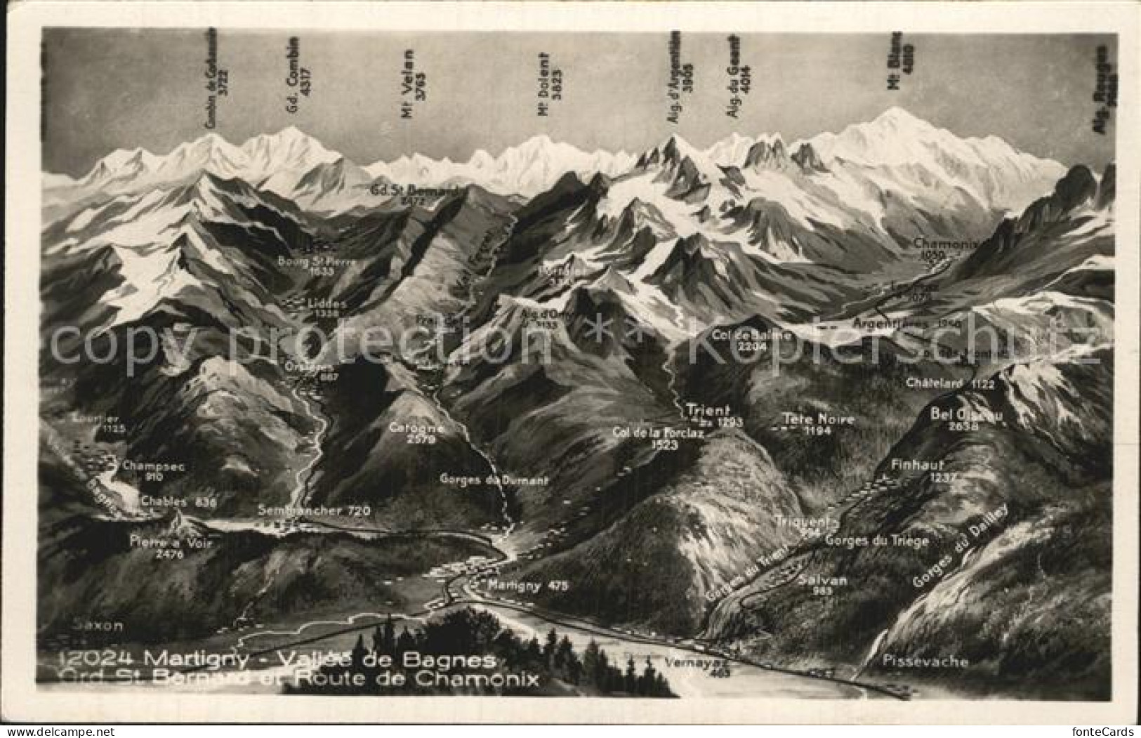 12574987 Martigny VS Vallee De Bagnes Grand St Bernard Et Route De Chamonix Mart - Autres & Non Classés