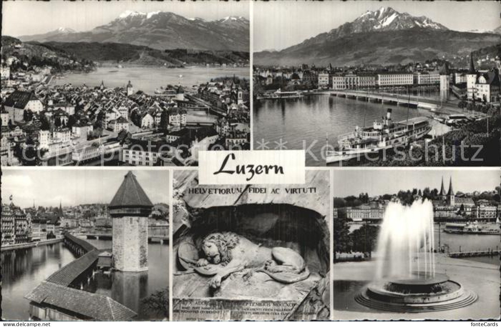 12573147 Luzern LU Teilansicht Historische Bruecke Denkmal Brunnen Personenschif - Autres & Non Classés