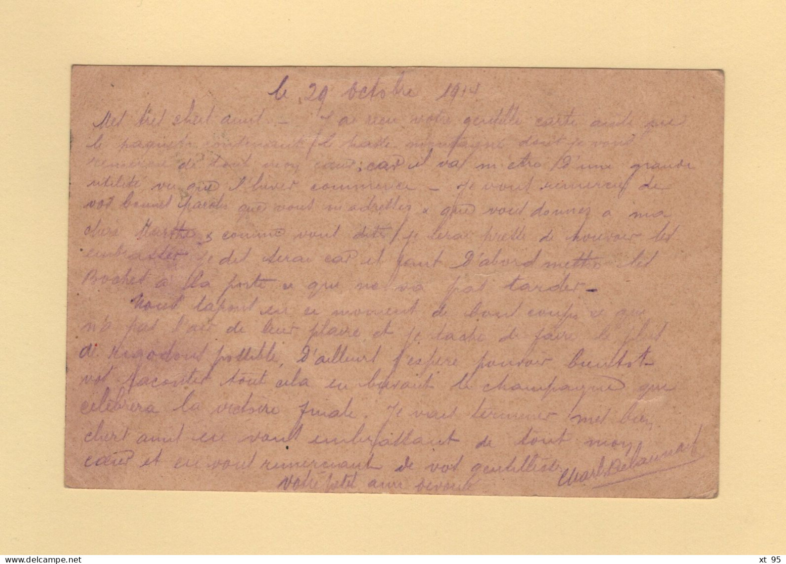 Carte Postale Militaire - Troupes En Campagne - 1914 - WW I
