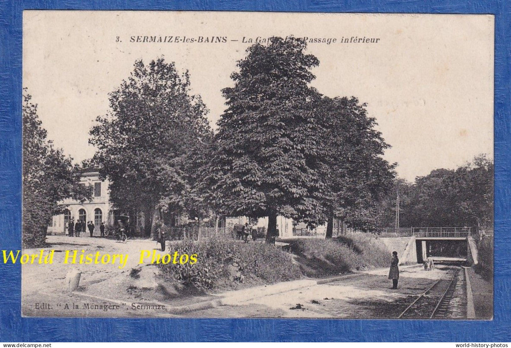 CPA - SERMAIZE Les BAINS - Gare Et Passage Inférieur - Ligne De Chemin De Fer Train Voie De 60 ? - Marne - Sermaize-les-Bains