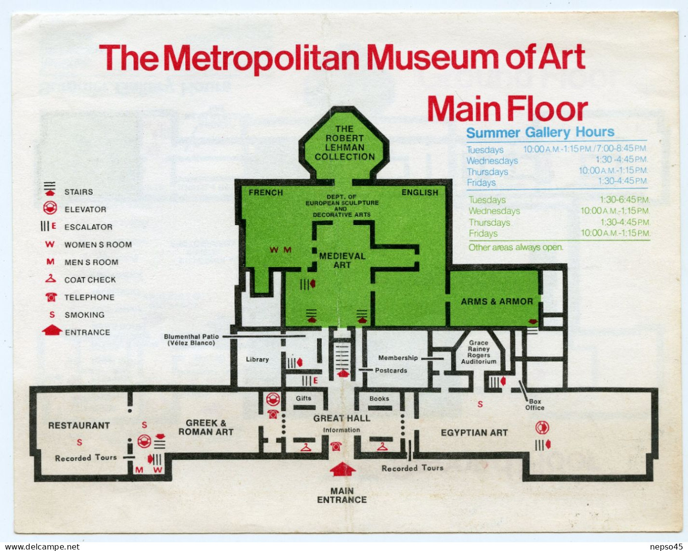 Dépliant Touristique.Amérique.U.S.A.The Metropolitan Museum Of Art.New York City. - Dépliants Touristiques