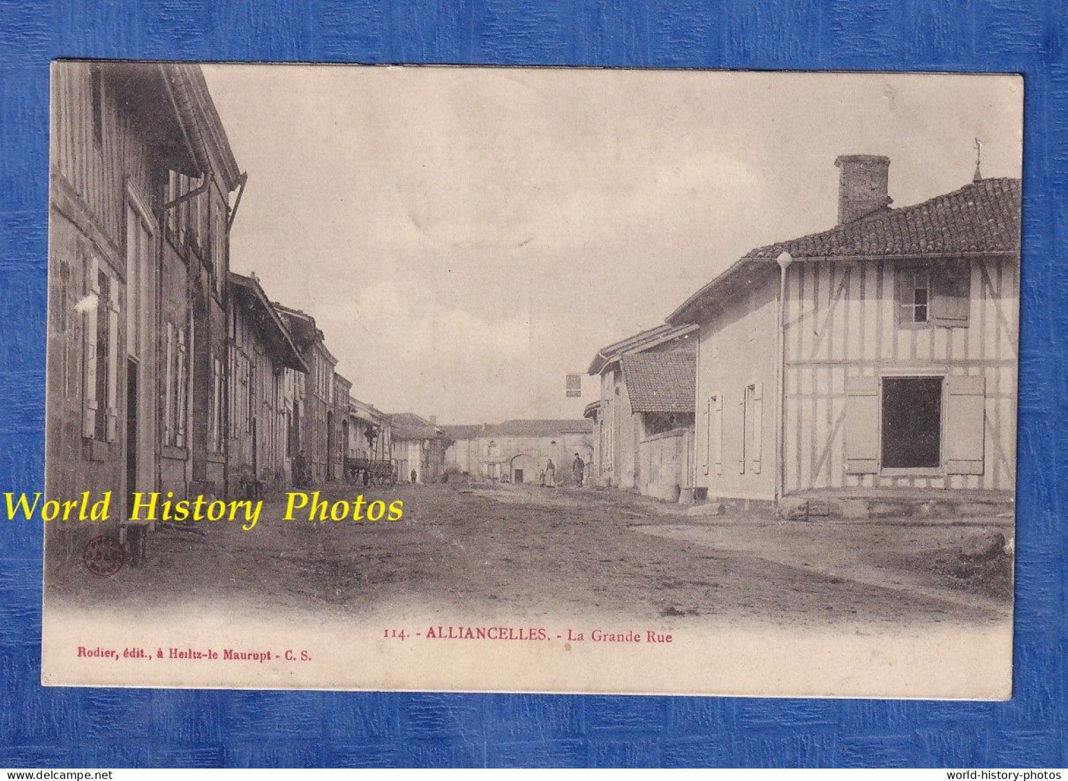 CPA - ALLIANCELLES - La Grande Rue - 1904 - Signé Marie Ferron - Envoi à Trichasson à Vavincourt - P. Sermaize Les Bains - Andere & Zonder Classificatie