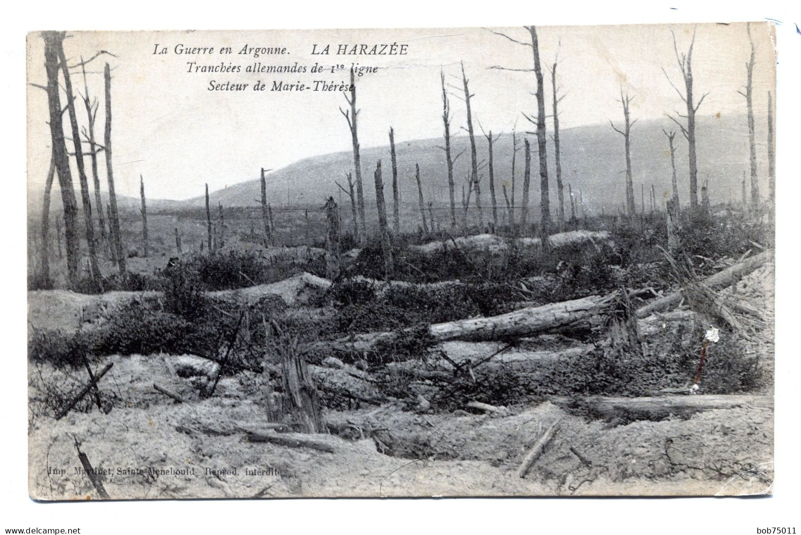 La Guerre En Argonne , LA HARAZEE , Tranchées Allemandes De 1 Er De Ligne , Secteur De Marie-Thèrèse - War 1914-18