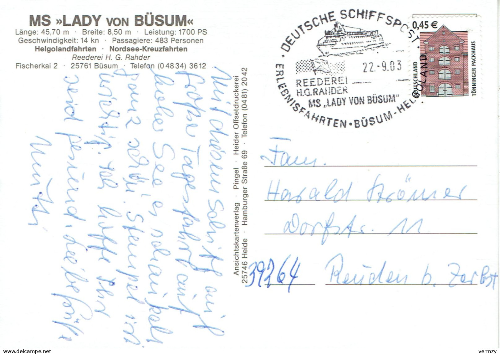 M.S. " LADY Von BÜSUM " (All - Schleswig-Holstein) - Traghetti