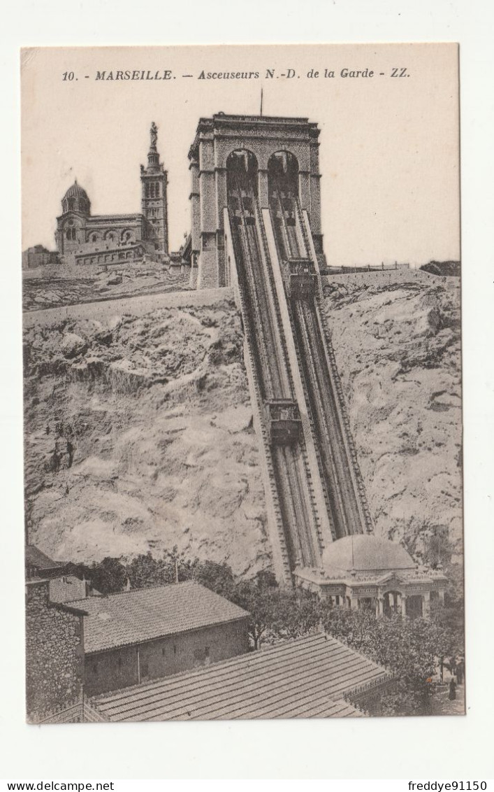 13 . Marseille . Ascenseurs De N.D De La Garde . N°10 .  - Notre-Dame De La Garde, Lift En De Heilige Maagd