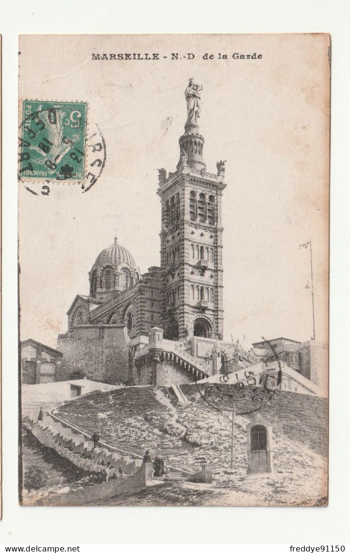 13 . Marseille . N.D De La Garde .. 1919 - Notre-Dame De La Garde, Lift En De Heilige Maagd