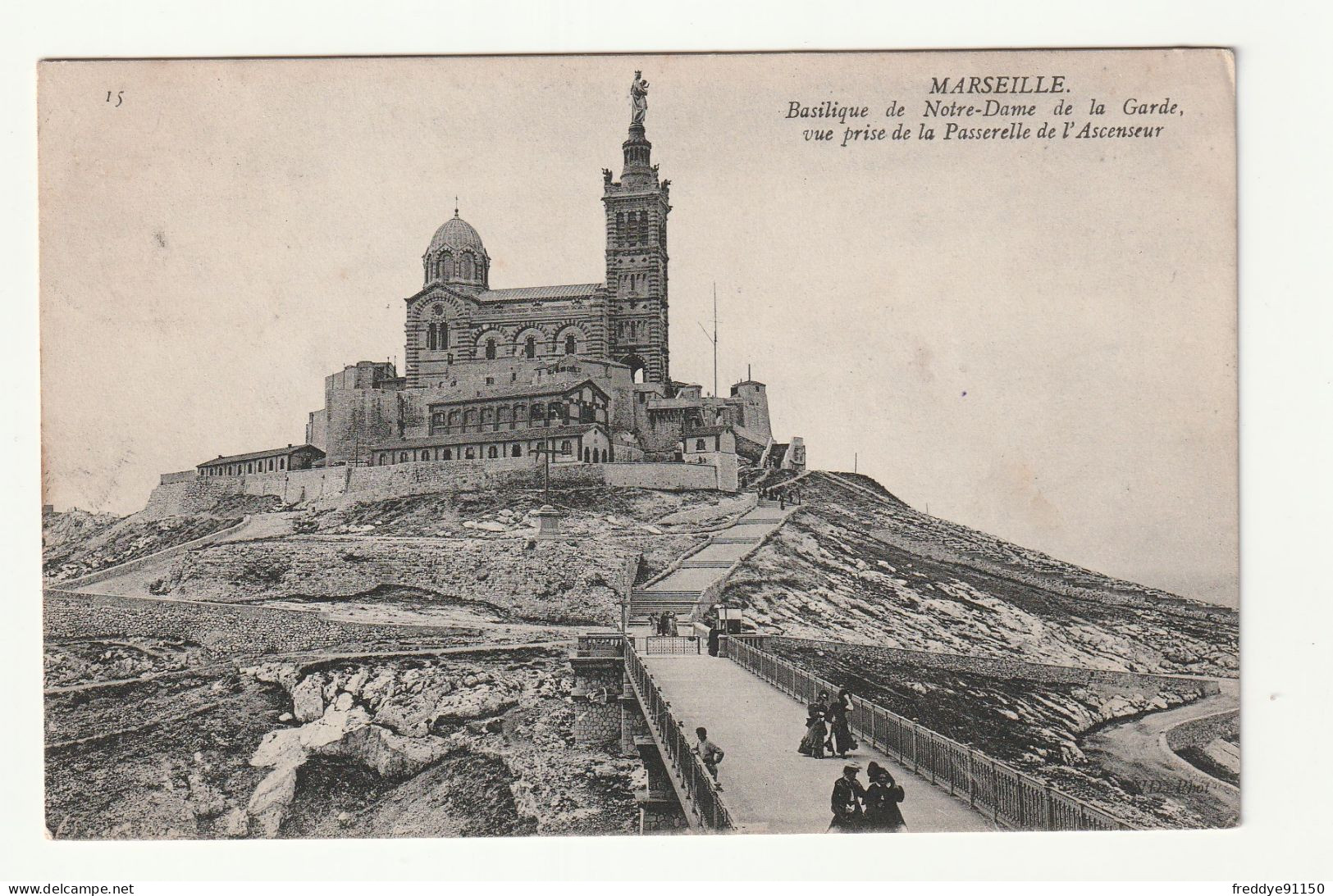 13 . MARSEILLE . N.D DE LA  GARDE  1908 - Notre-Dame De La Garde, Lift En De Heilige Maagd