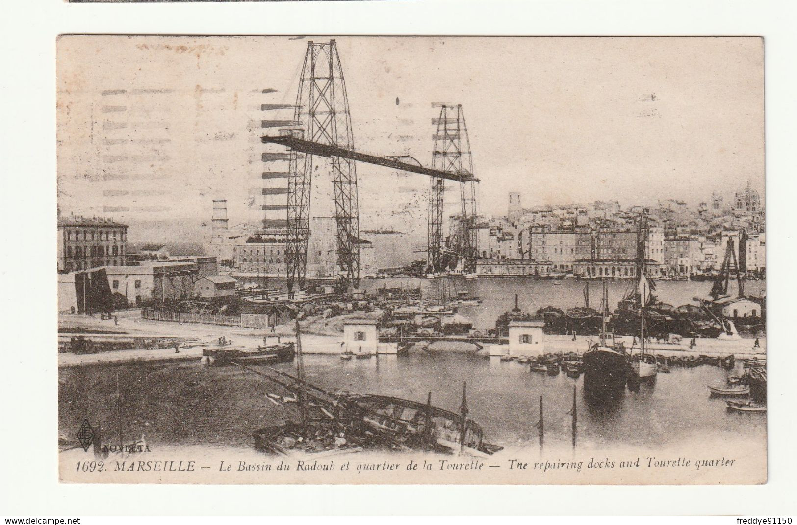 13 . Marseille . Le Bassin Du Radoub Et Le Quartier De La Tourelle . 1922 - Joliette, Hafenzone