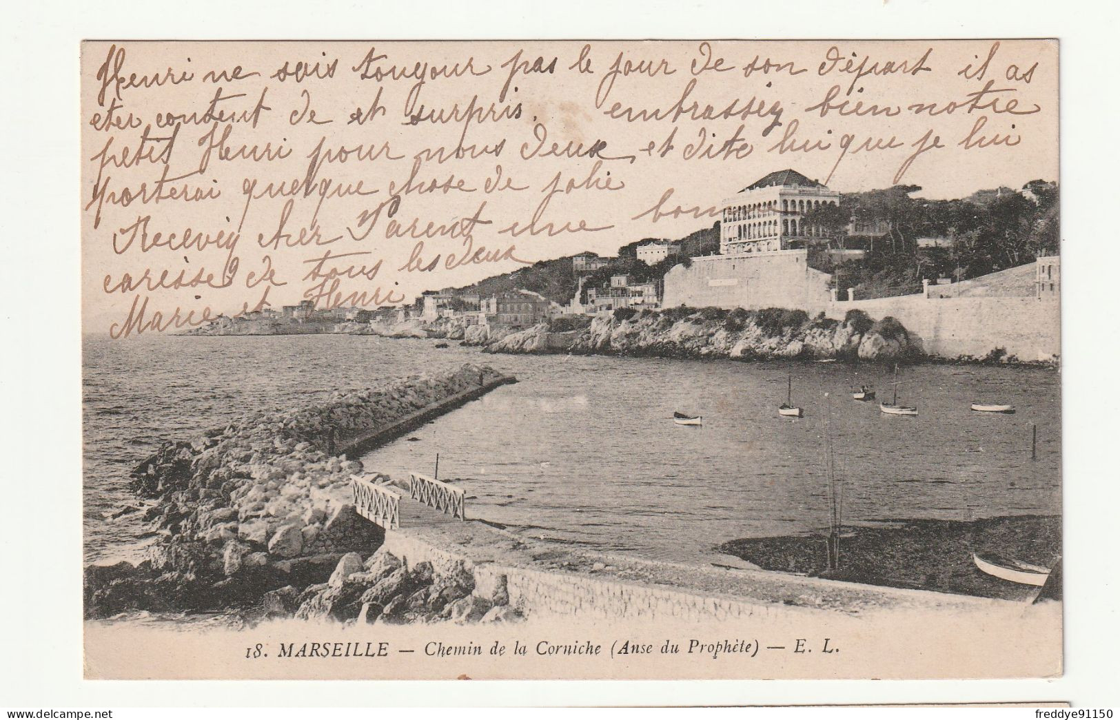 13 . MARSEILLE . CHEMIN DE LA CORNICHE  - Endoume, Roucas, Corniche, Beaches