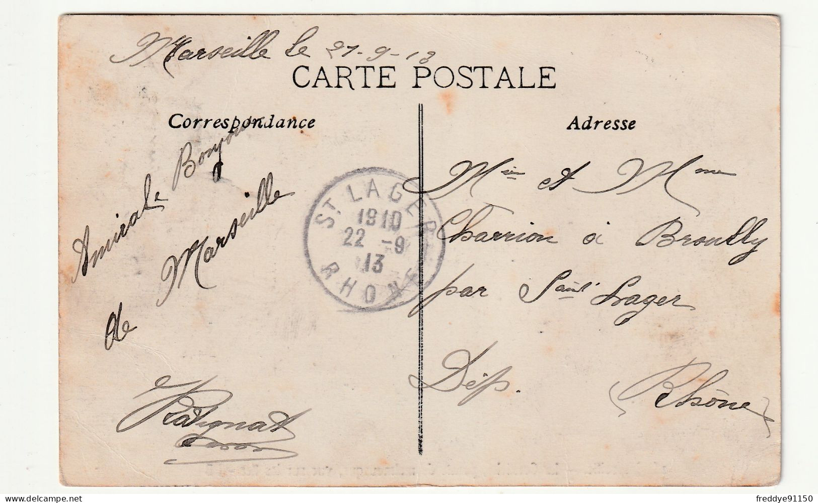 13 . MARSEILLE . LA  CORNICHE  . POINTE DE  MALMOUSQUE .  VUE SUR LES ILES  . 1913 - Unclassified