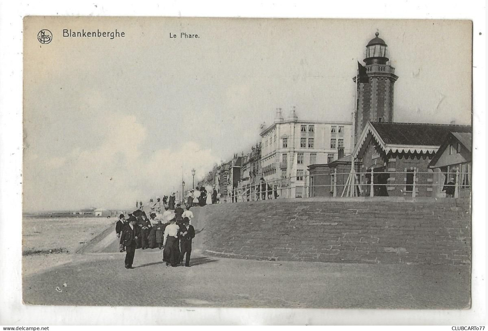 Blankenberge (Belgique, Flandre-Occidentale) : Le Phare Pris De La Digue En 1910 (animé) PF - Blankenberge