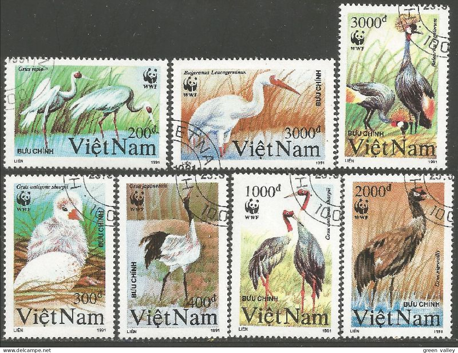 WWF-7 Vietnam Grues Egrets Grulla Gru Kran Kraan Guindaste - Neufs