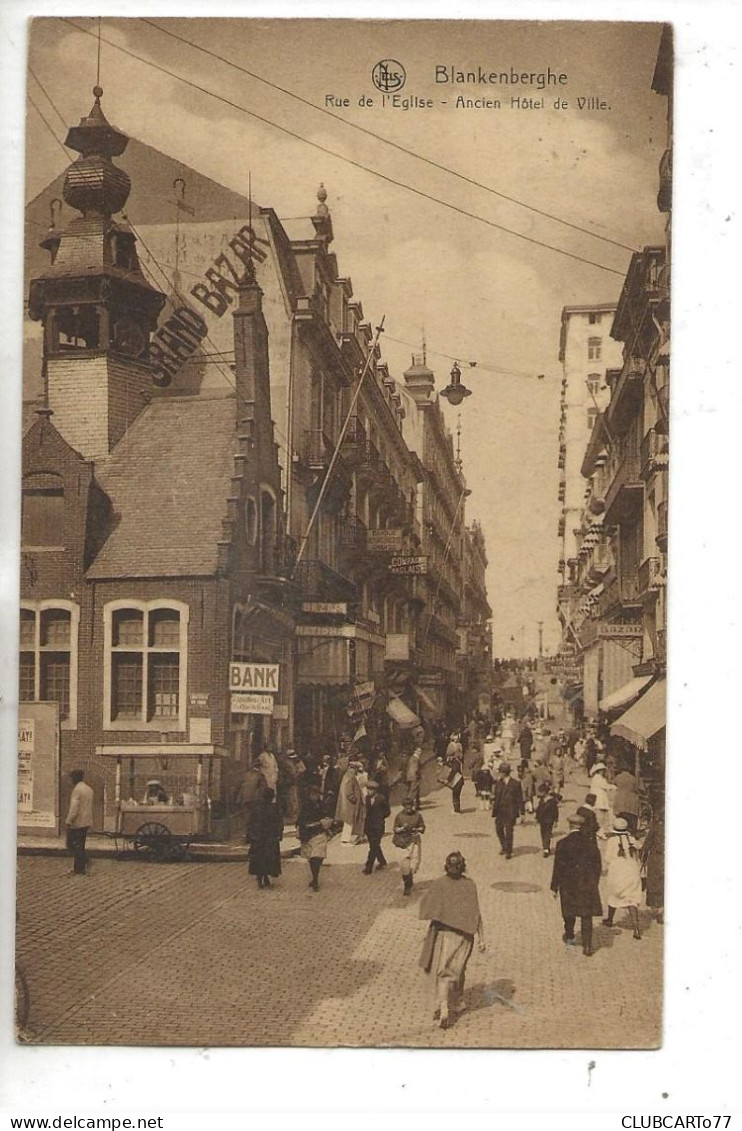 Blankenberge (Belgique, Flandre-Occidentale) : Le Magasin De Grand Bazar Rue De L'église Ancienne Mai En 1928 (animé) PF - Blankenberge