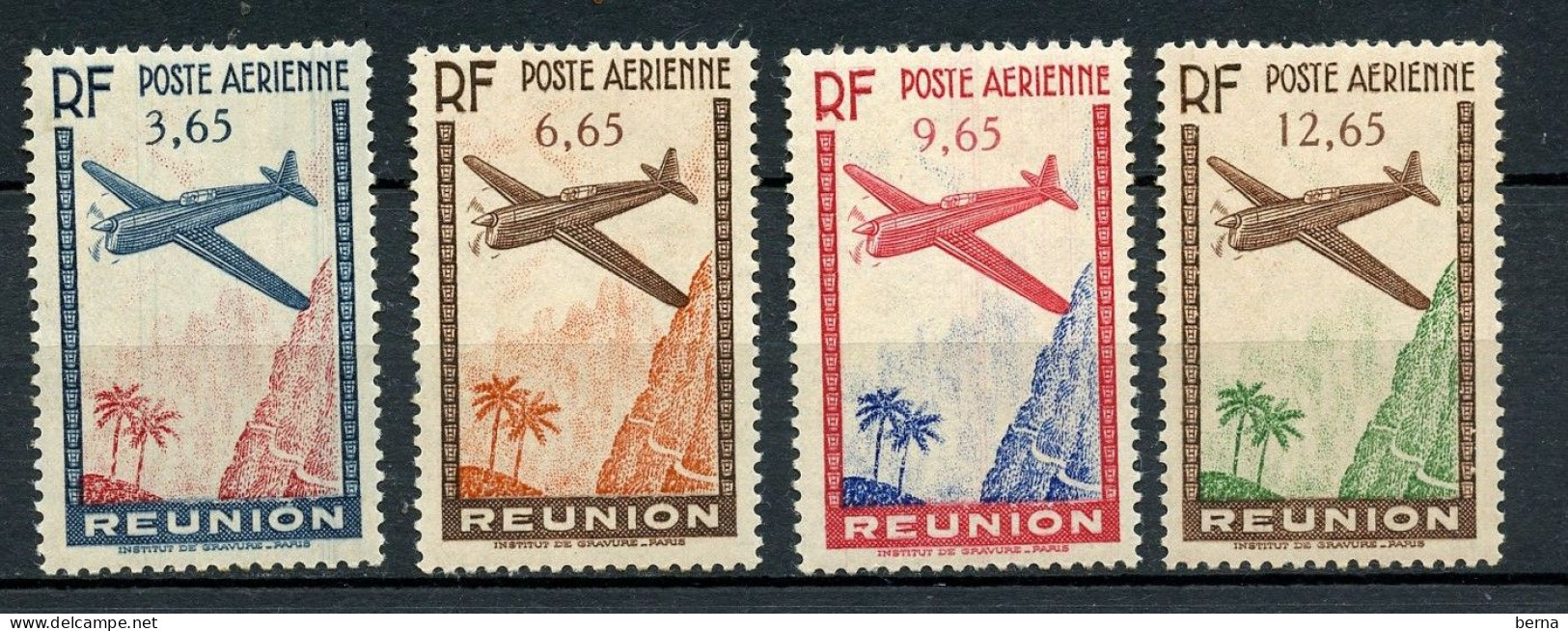 REUNION POSTE AERIENNE 2/5 LUXE NEUF SANS CHARNIERE - Luftpost