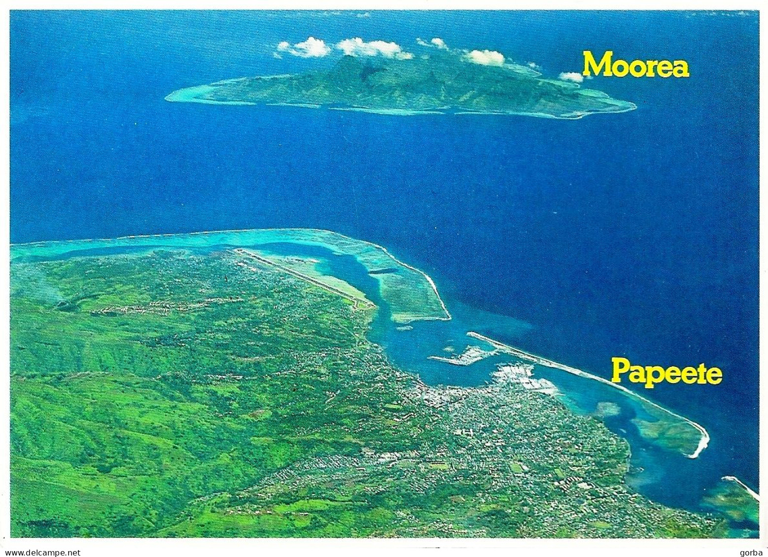 *CPM  - 987 - POLYNÉSIE FRANÇAISE - Ville De PAPEETE Devant L'Ile De MOOREA - Polynésie Française