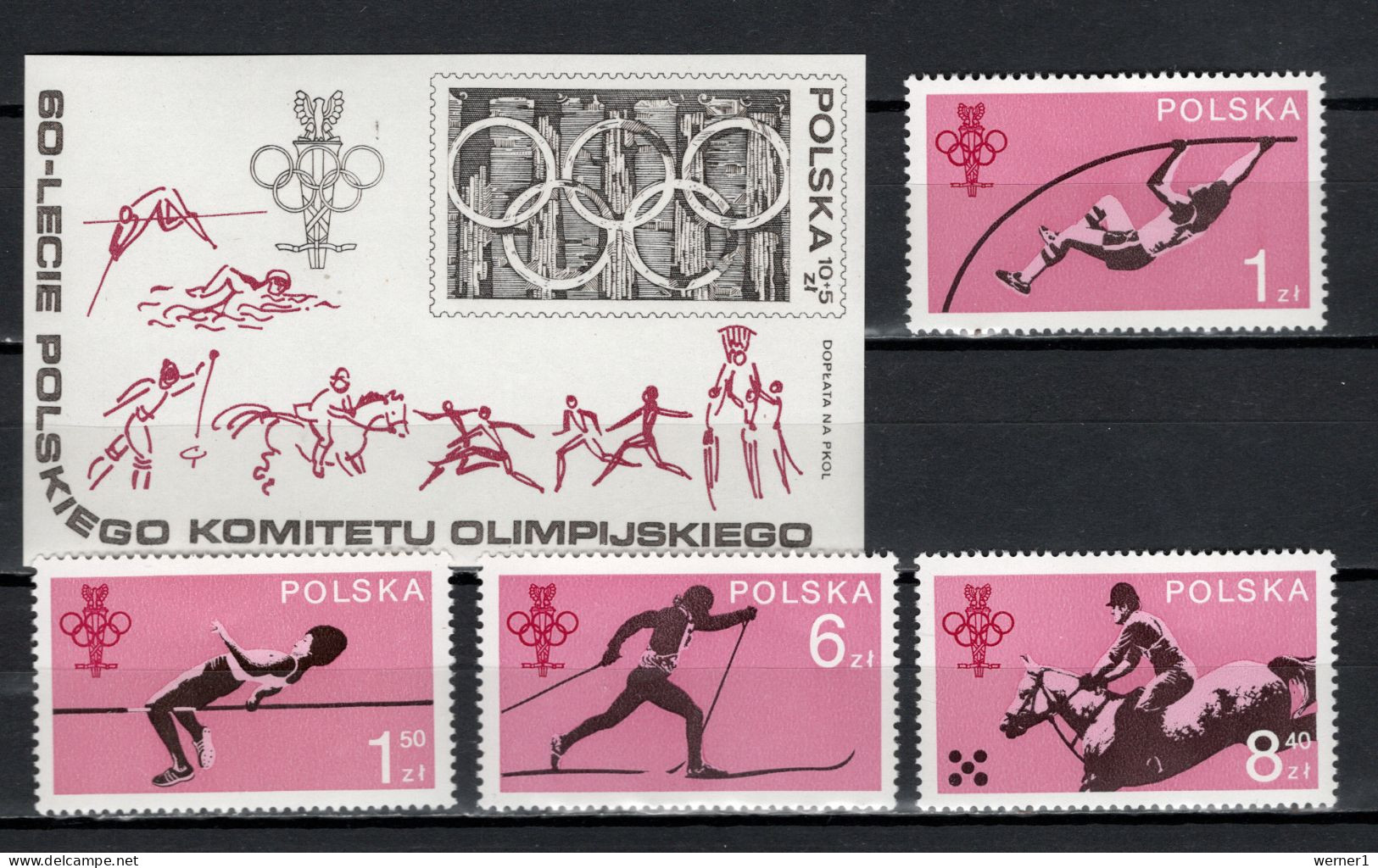 Poland 1979 Olympic Games, Olympic Commitee, Equestrian Etc. Set Of 4 + S/s MNH - Ete 1980: Moscou