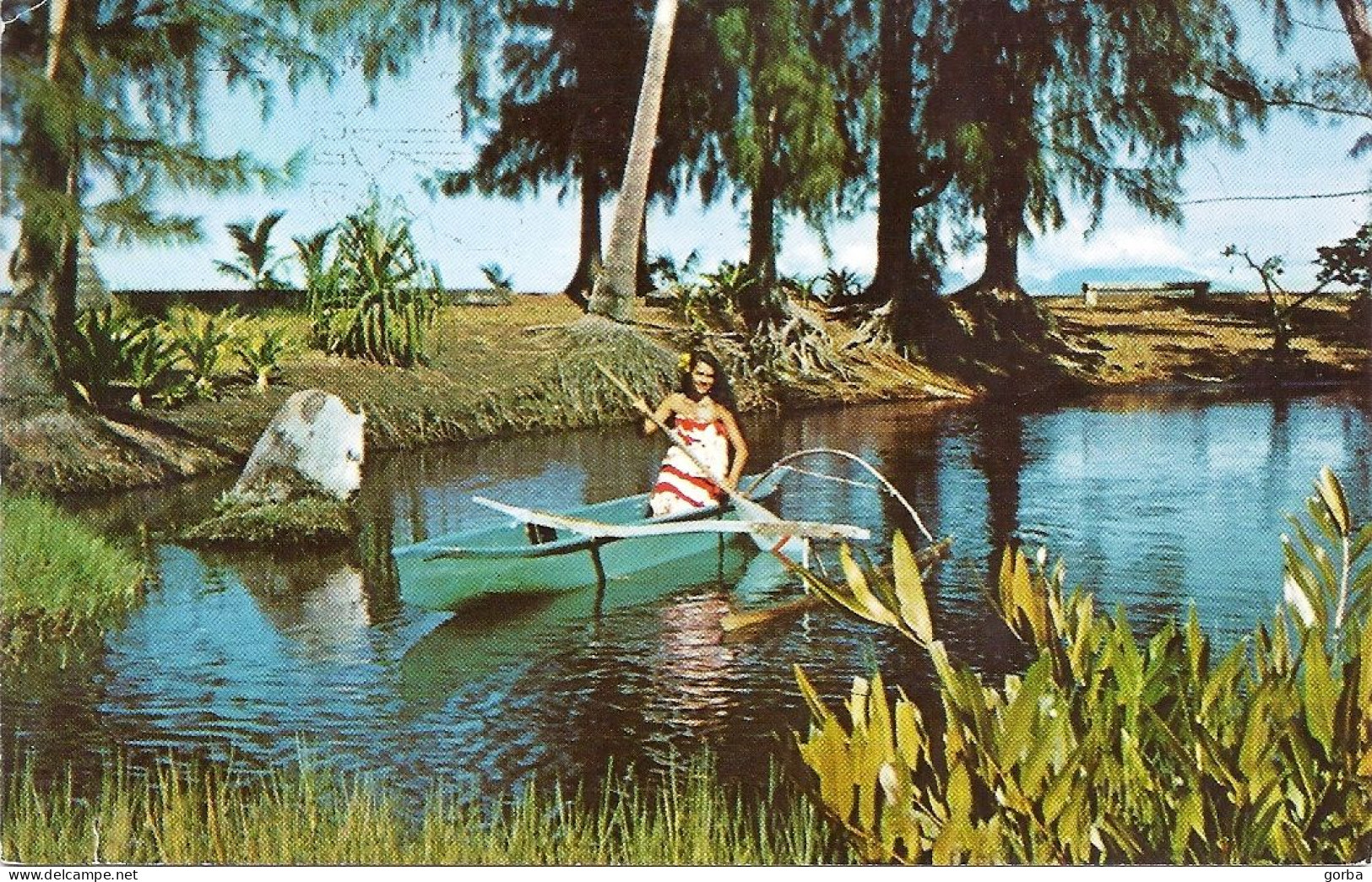 *CPM  - 987 - POLYNÉSIE FRANÇAISE - Vahiné En Pirogue à La Pointe Venus - Polynésie Française