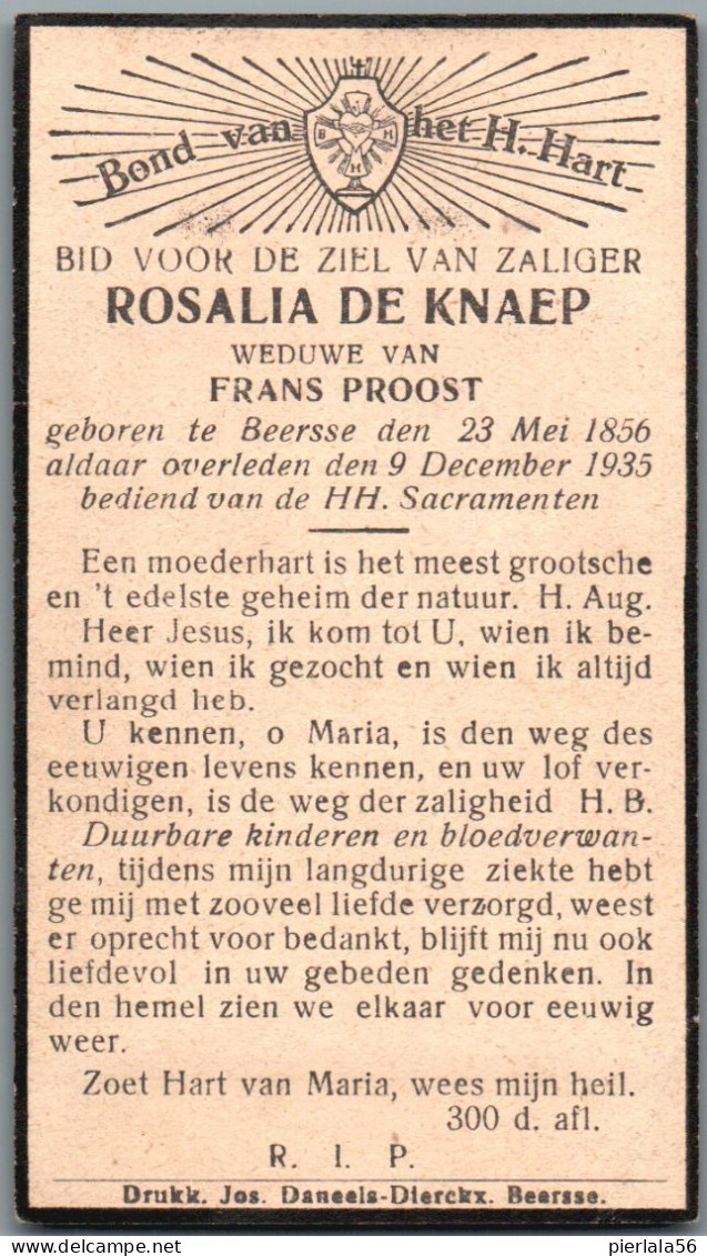 Bidprentje Beerse - De Knaep Rosalia (1856-1935) - Andachtsbilder