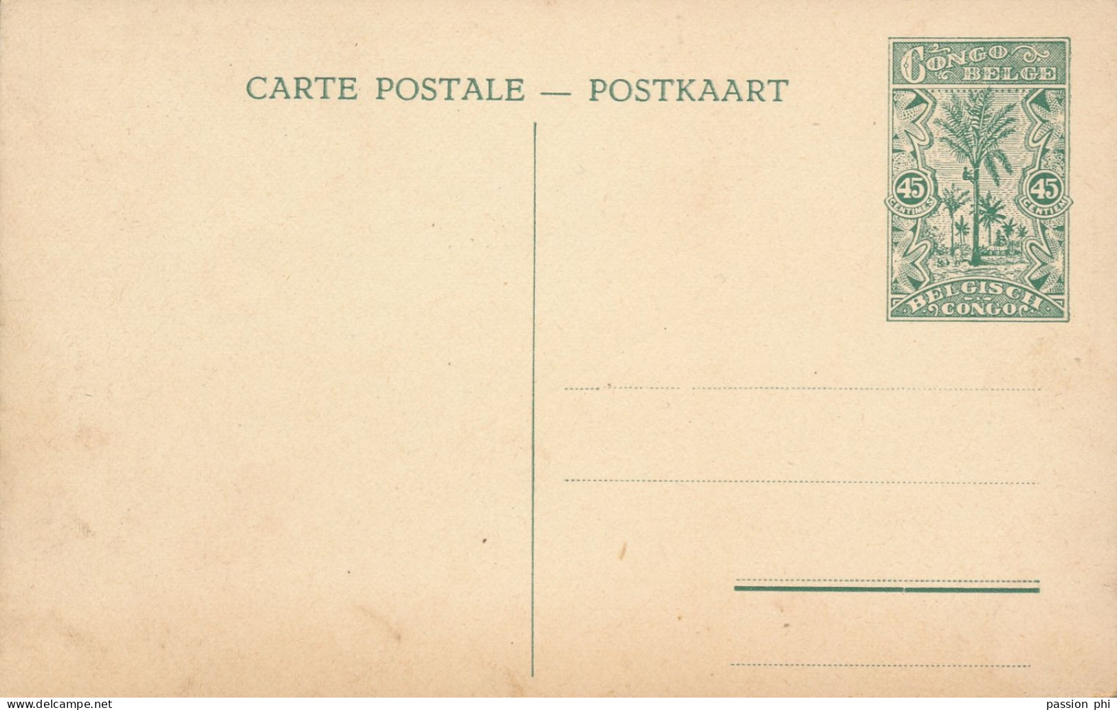 BELGIAN CONGO  PPS SBEP 66 VIEW 42 UNUSED - Stamped Stationery