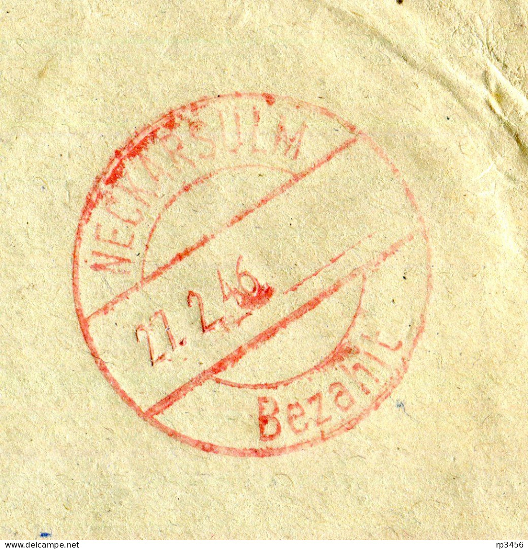 "ALL. BESETZUNG" 1946, Brief Mit Rotem Stegstempel "NECKARSULM BEZAHLT" Nach Frankfurt (R2001) - Lettres & Documents