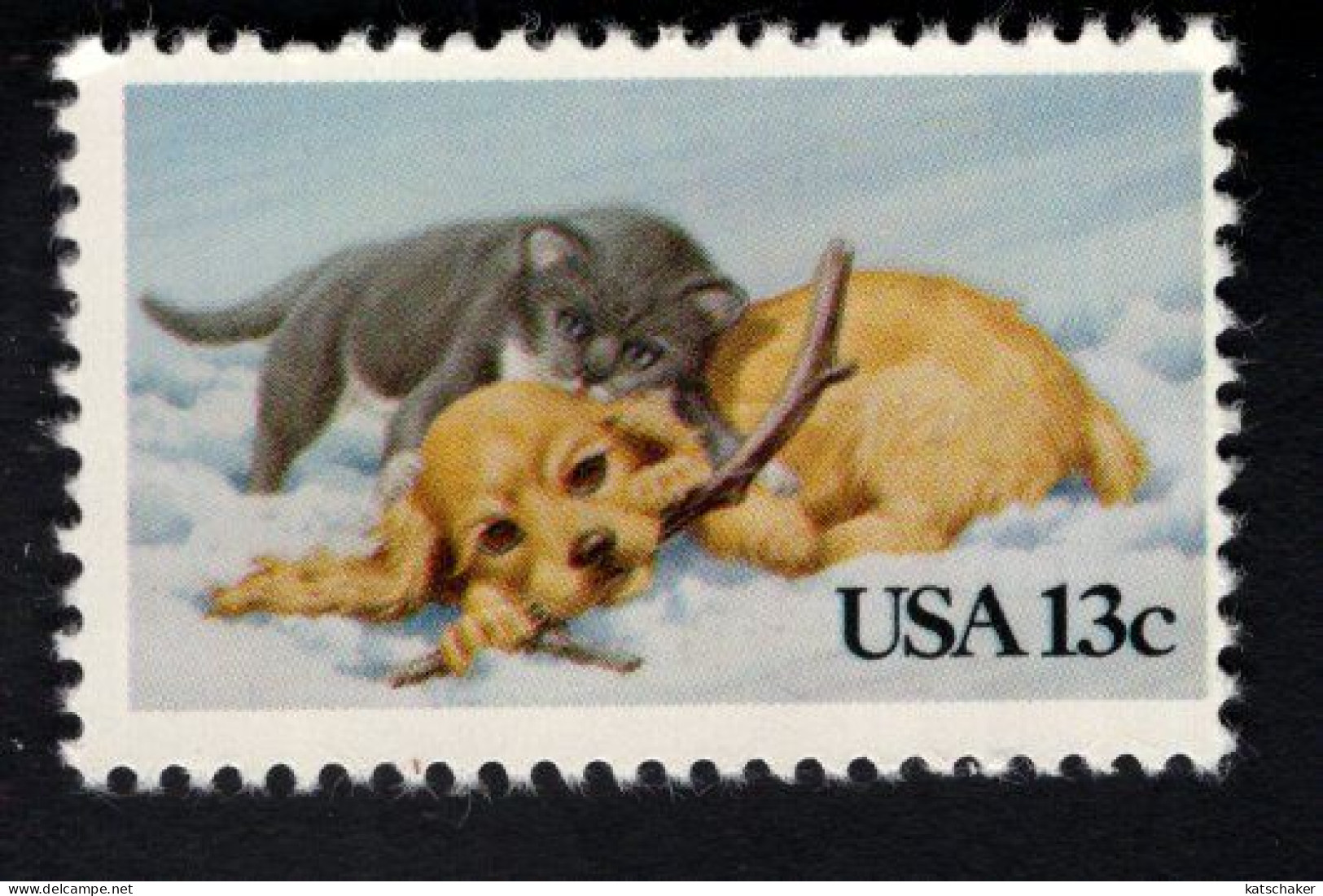 205987591 1982 SCOTT 2025 (XX) POSTFRIS MINT NEVER HINGED  - CHRISTMAS ISSUE - PUPIES DOG AND CAT IN SNOW - Neufs