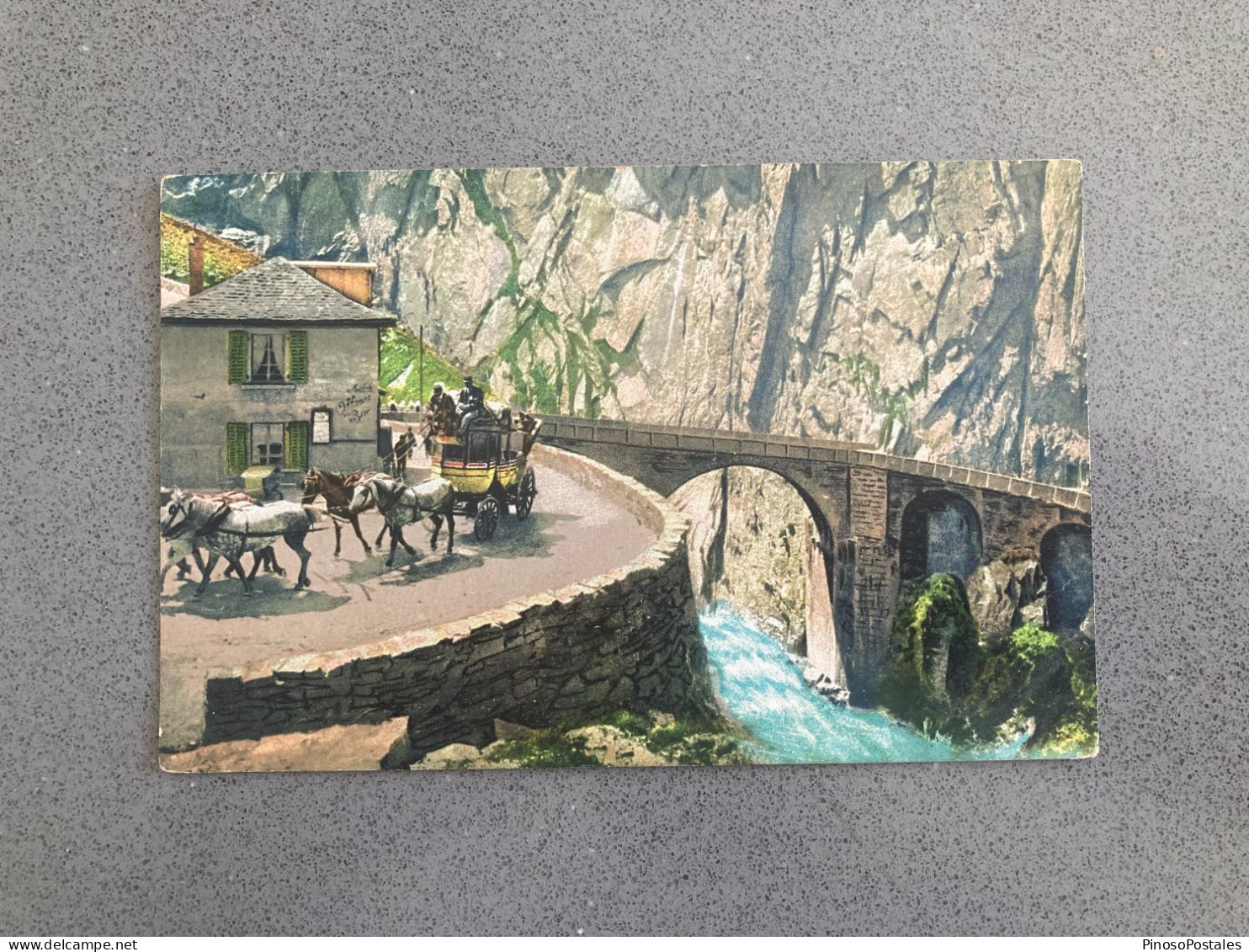 Gotthard Furka Post Und Teufelsbrucke Carte Postale Postcard - Sonstige & Ohne Zuordnung