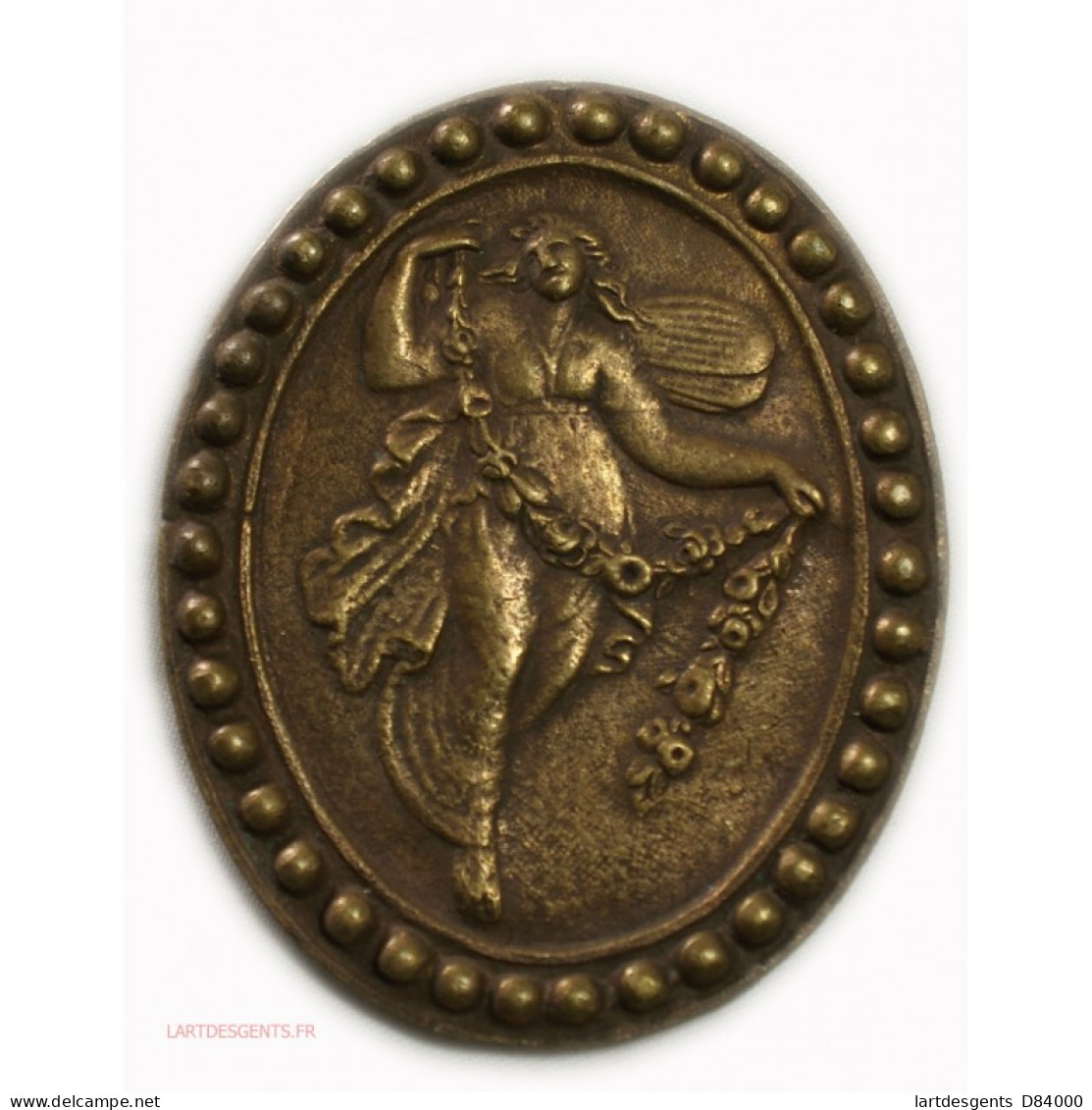 Médaille Uniface Ovale - Femme Courant, En Cuivre 67mm, Lartdesgents - Adel