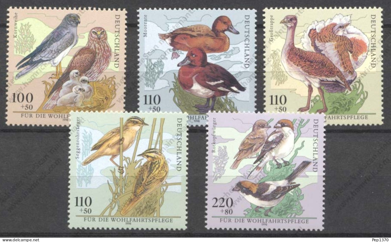 ALEMANIA 1998 - GERMANY - AVES - PAJAROS - YVERT 1846/1850** - Unused Stamps