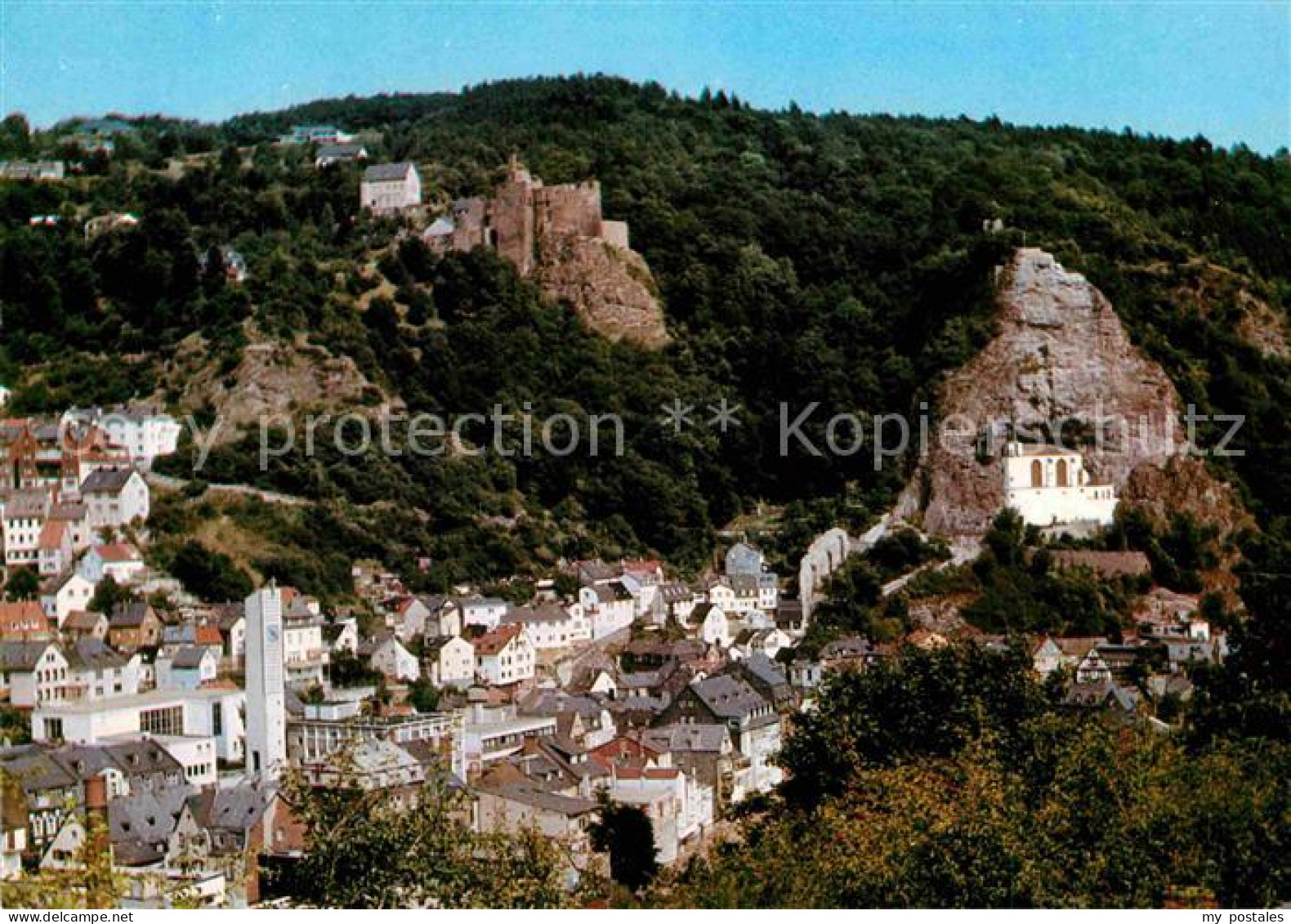 72777432 Idar-Oberstein Panorama Burg Kirche Idar-Oberstein - Idar Oberstein