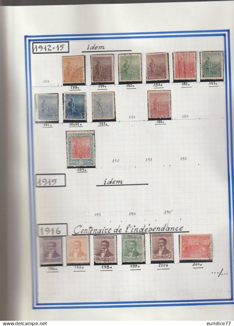 Coleccion de sellos Argentina 1858-1989 - Muy allto valor en catalogo