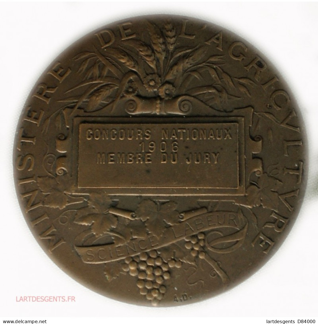 Médaille Agriculture Alphée DUBOIS, Lartdesgents - Adel