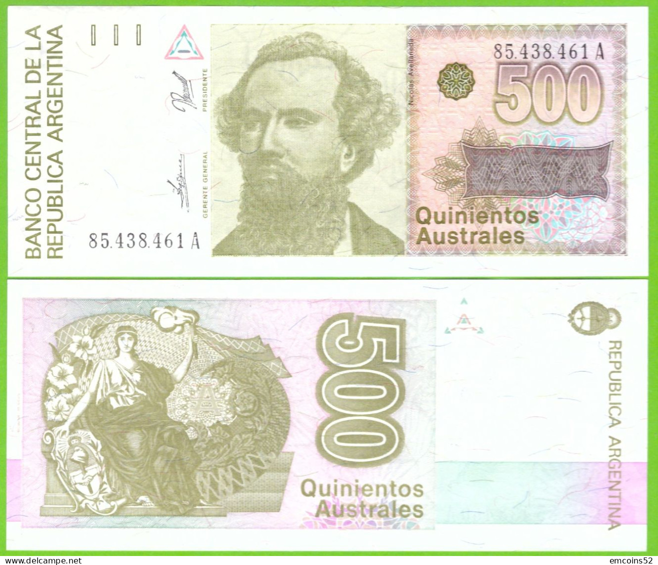 ARGENTINA 500 AUSTRALES  ND 1988/1990 P-328b UNC - Argentinië