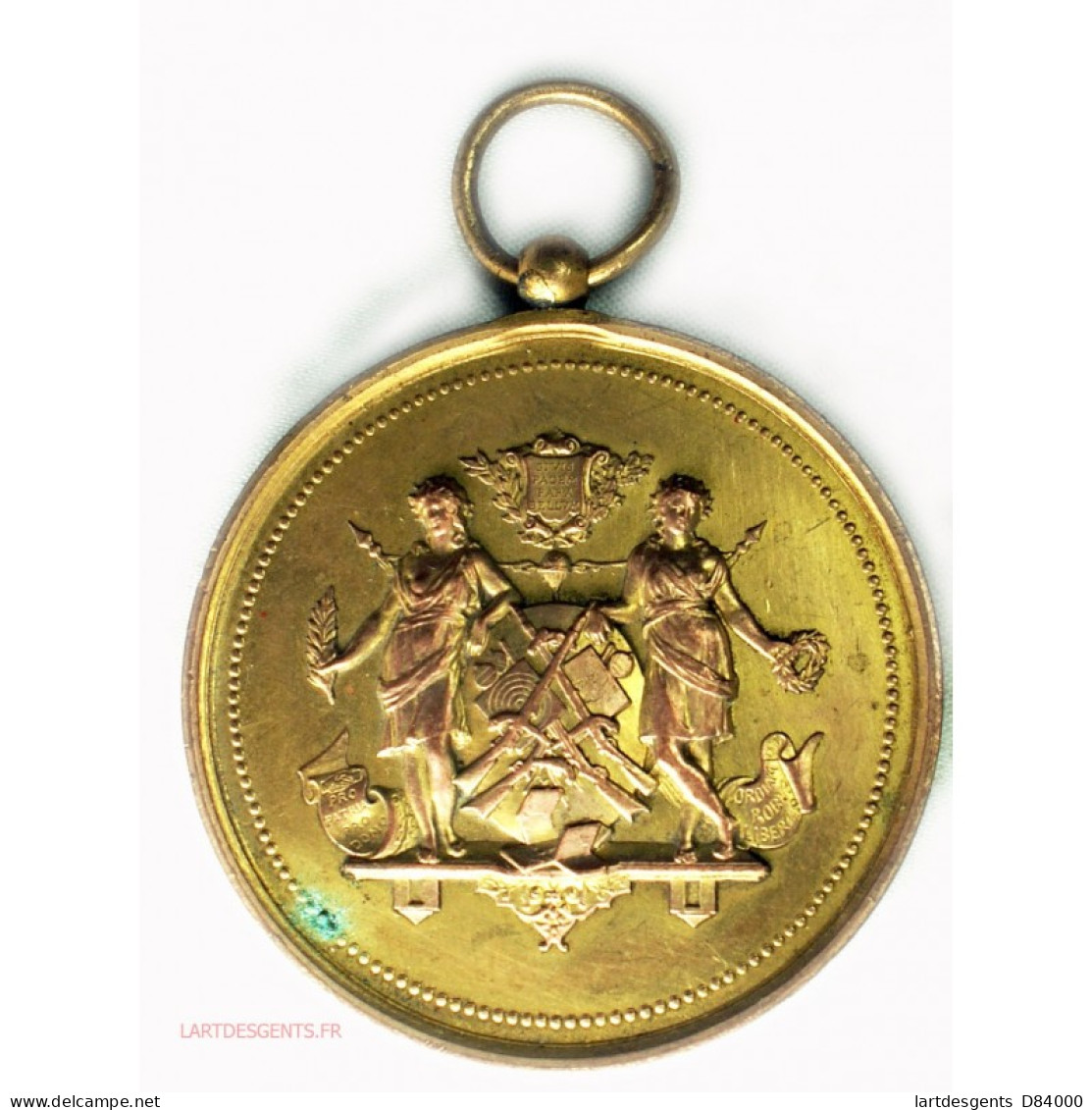 Médaille De Tir En Cuivre Doré, 46 Grs 47mm + Bélière, Lartdesgents - Adel