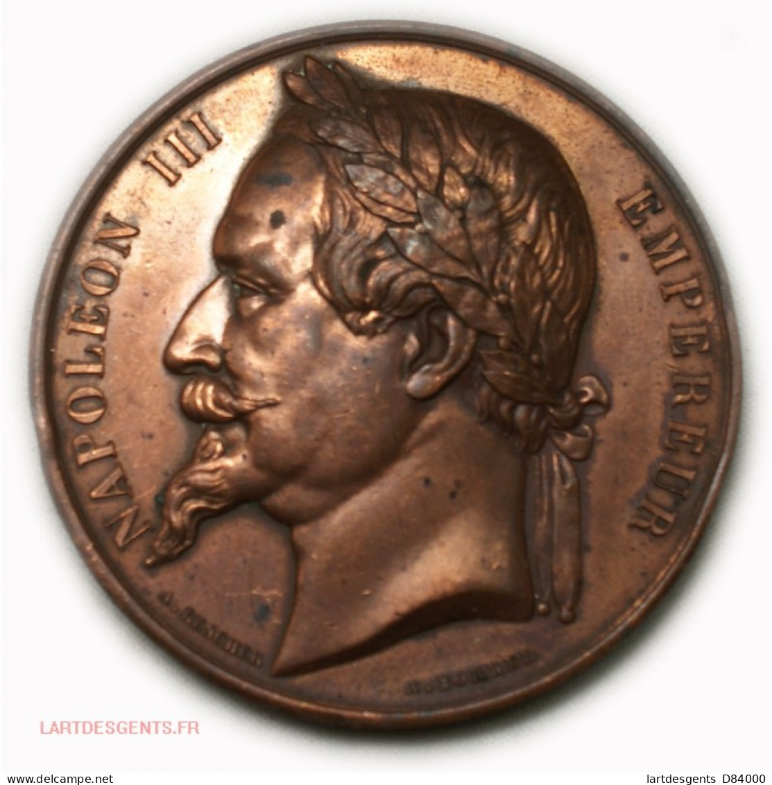 Médaille Napoléon III Comice Agricole De NEVERS Par A. BESCHER A. BORREL - Royaux / De Noblesse