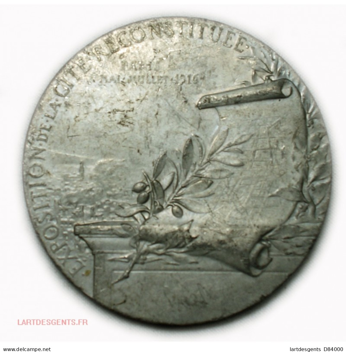 Médaille étain Exposition De La Cité Reconstituée 1916 - Royal / Of Nobility