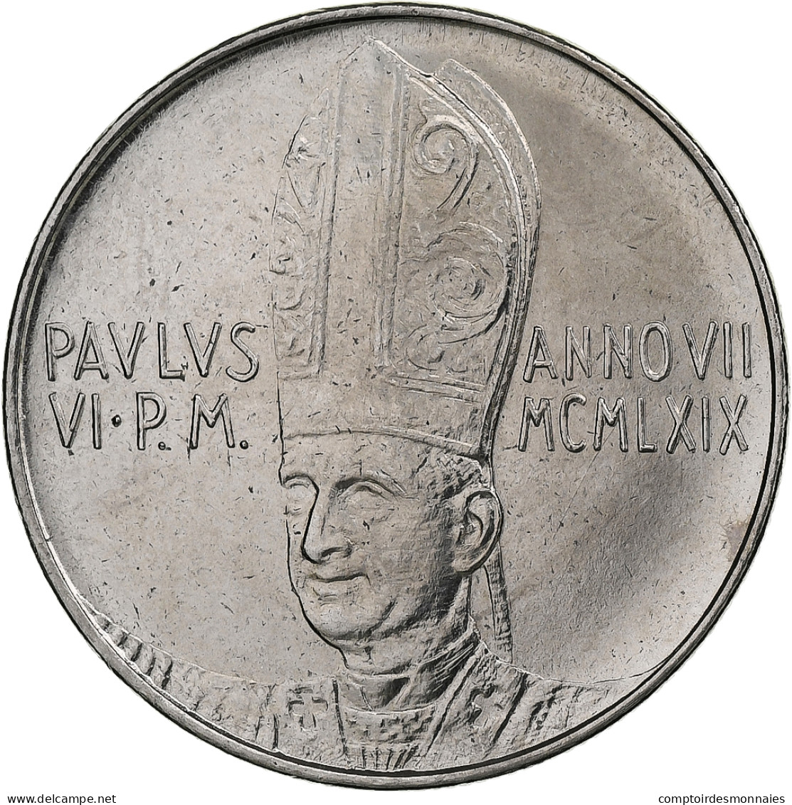 Vatican, Paul VI, 100 Lire, 1969 - Anno VII, Rome, Acier Inoxydable, SPL+ - Vatican