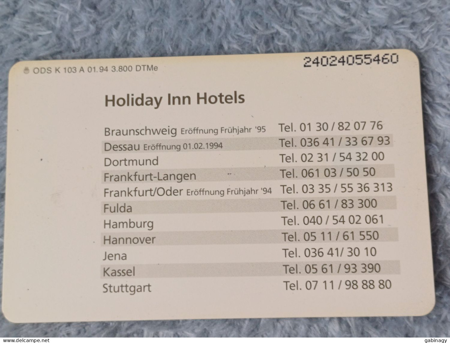 GERMANY-1232 - K 0103A - Senator Hotels 1 - Holiday Inn - 3.800ex. - K-Series : Série Clients