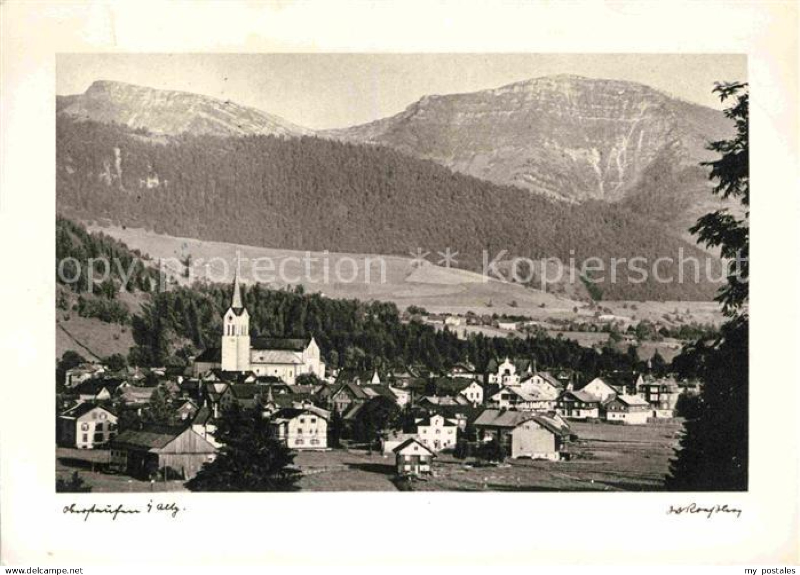 72776480 Oberstaufen Kirche Panorama Oberstaufen - Oberstaufen