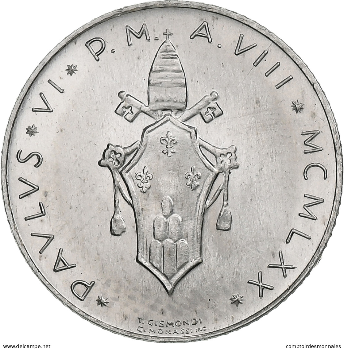 Vatican, Paul VI, 2 Lire, 1970 (Anno VIII), Rome, Aluminium, SPL+, KM:117 - Vatikan