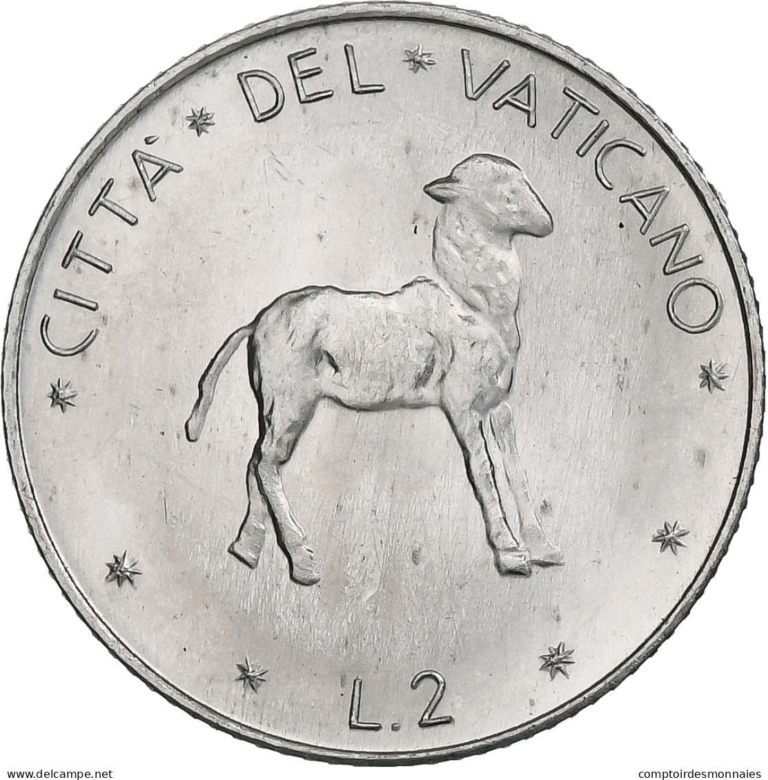 Vatican, Paul VI, 2 Lire, 1970 (Anno VIII), Rome, Aluminium, SPL+, KM:117 - Vatican