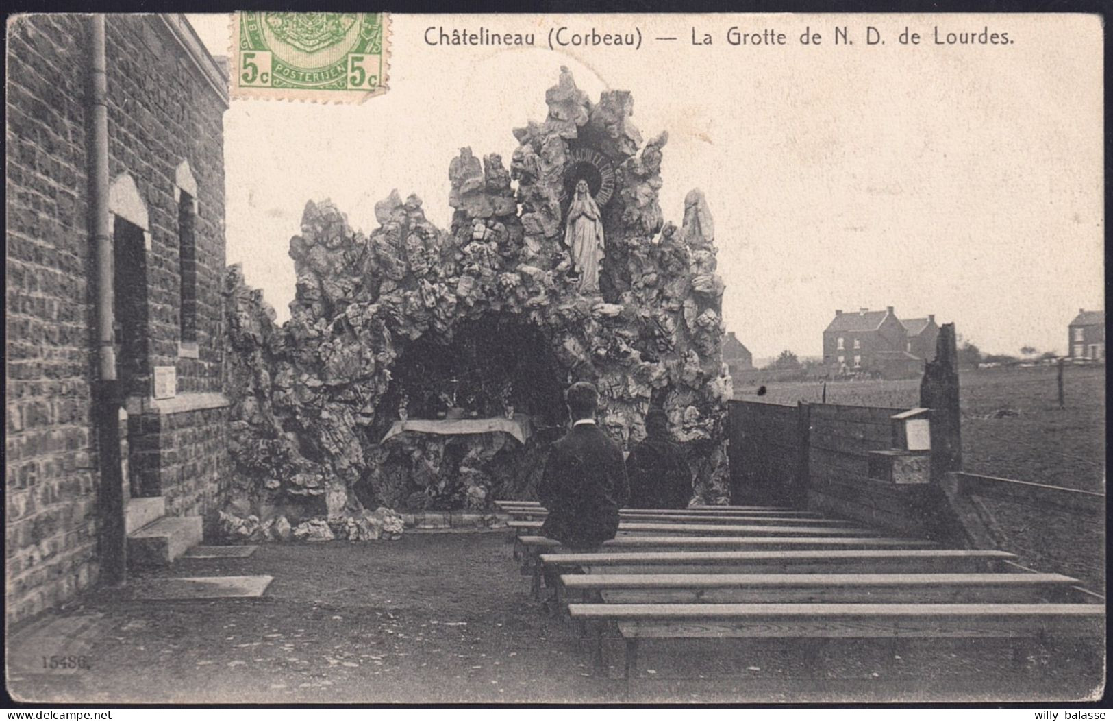 +++ CPA - CHATELINEAU - Corbeau - La Grotte De ND De Lourdes  // - Charleroi