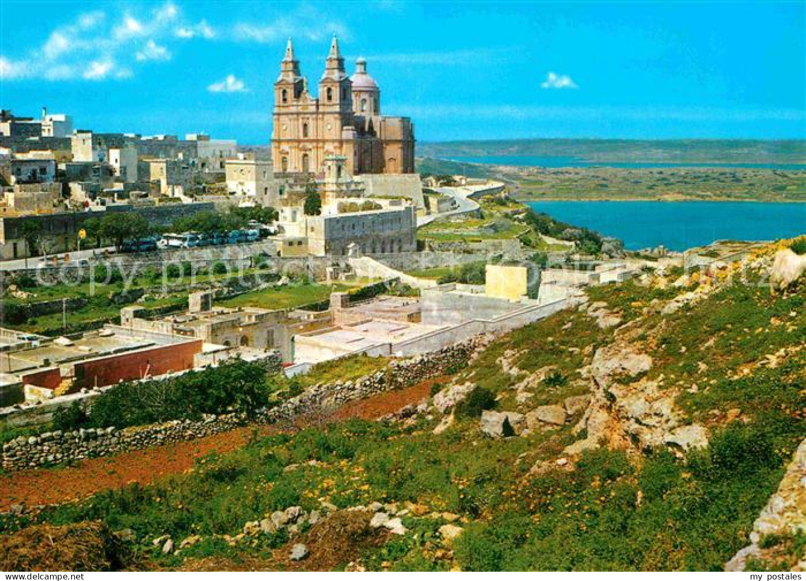 72775671 Mellieha Pfarrkirche Sandbucht Panorama Mellieha - Malte