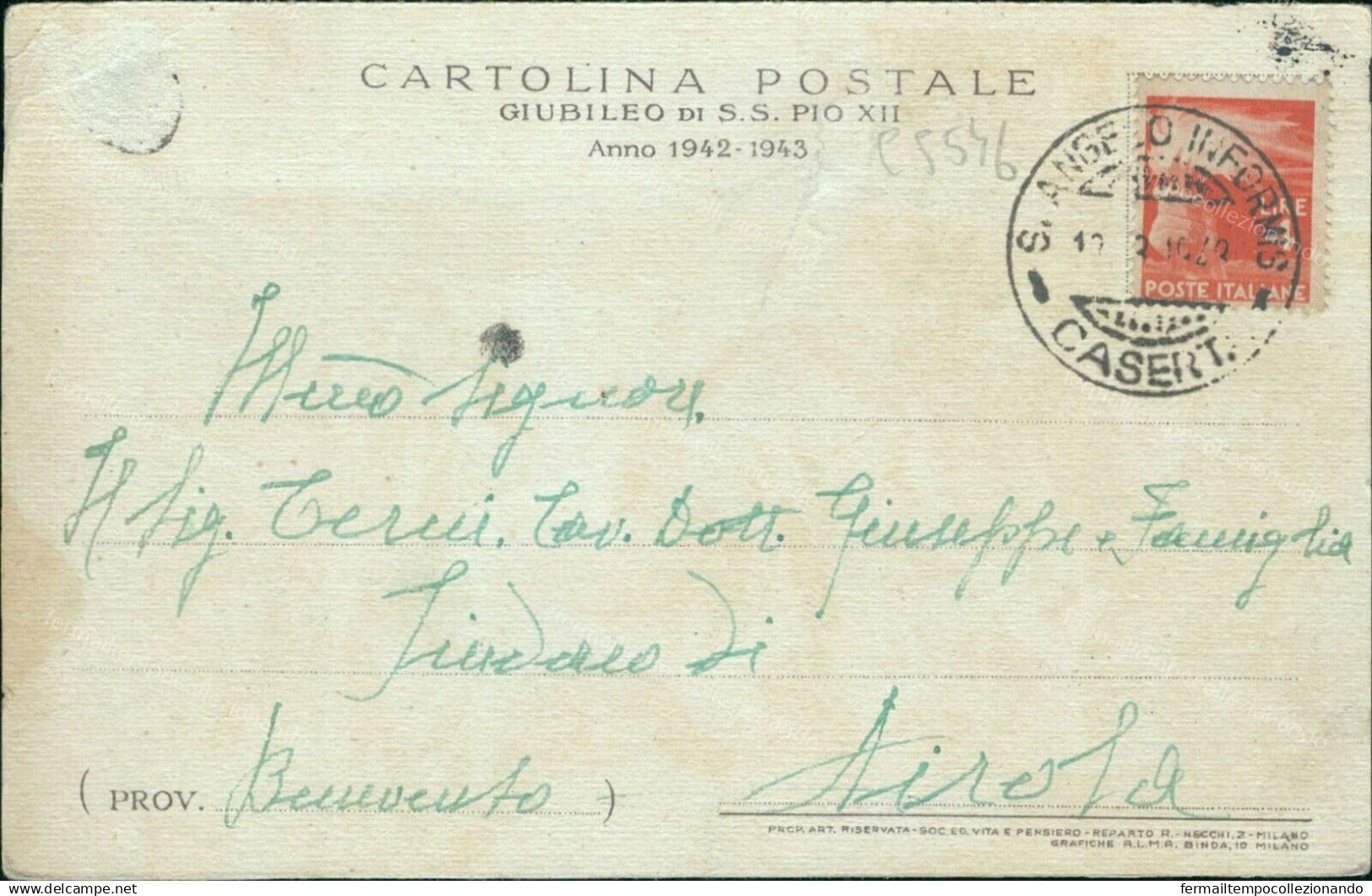 Cs546 Cartolina Papa Pio XII Benedizione Giubileo - Artiesten