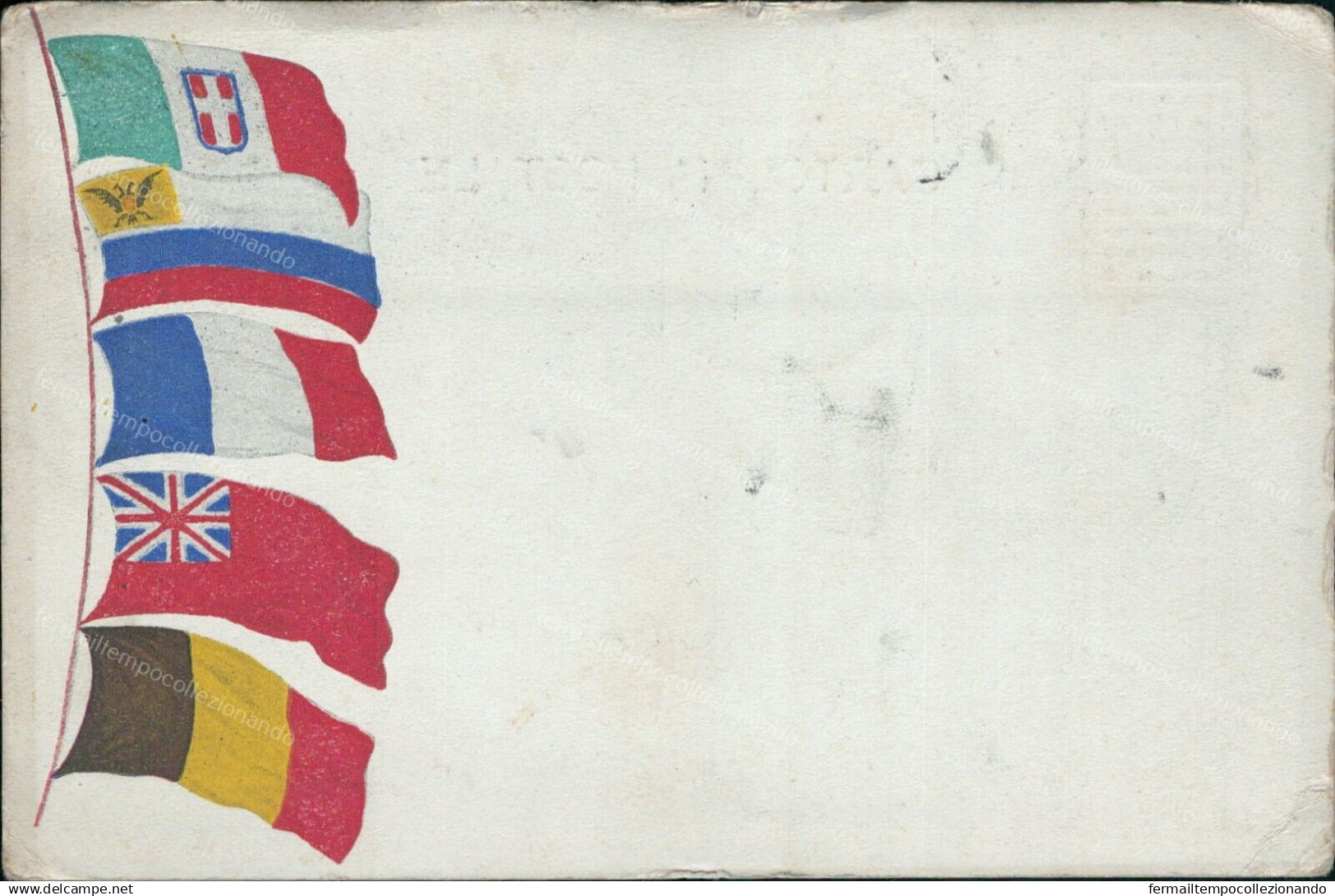 Cs548 Cartolina Militare Www1 Bandiere Alleati - Regiments