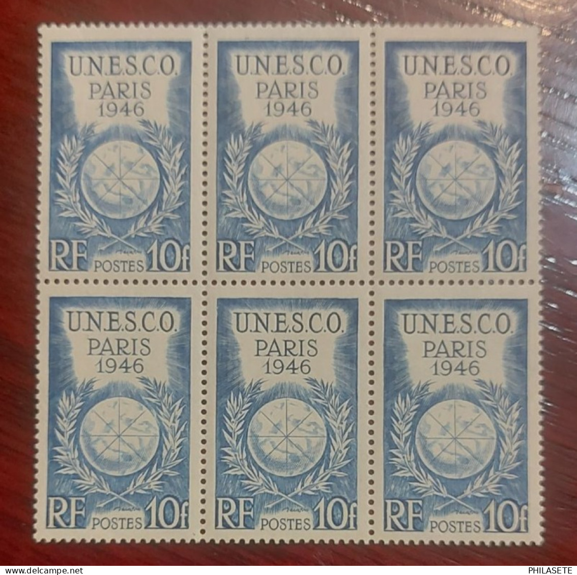 France 1946 Neuf** Bloc De 6 Timbres YV N° 771 Conférence UNESCO - Neufs